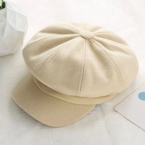 Apricot Lane Tip Top Corduroy Baker Boy Cap in Ivory